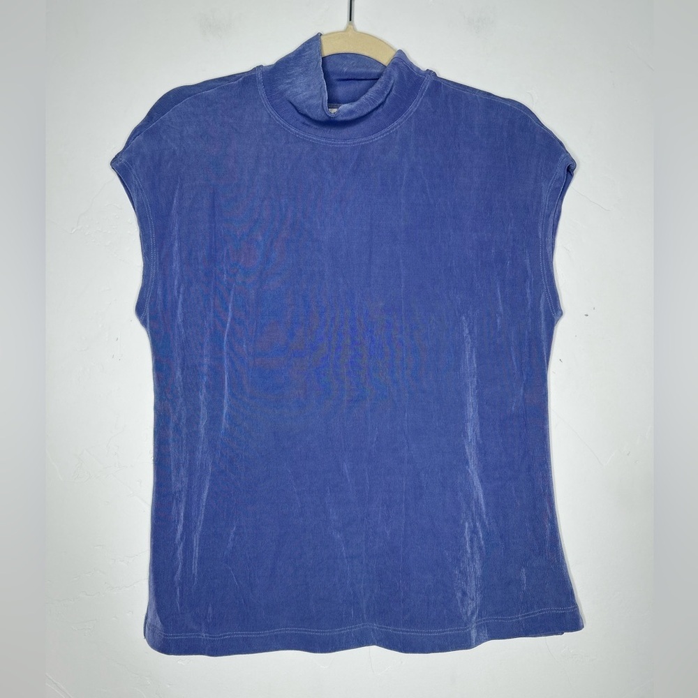 NWT Coldwater Creek Periwinkle Sleeveless Travelers Mock Neck Top Size Medium